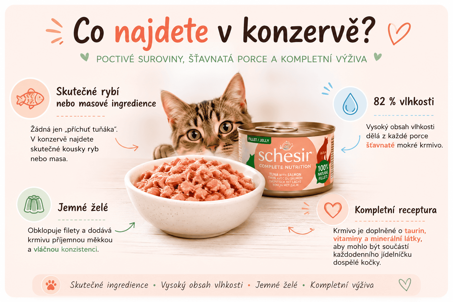 Schesir Complete Nutrition Co najdete v kočičí konzervě